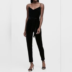 Velvet Cowl-Neck Jumpsuit